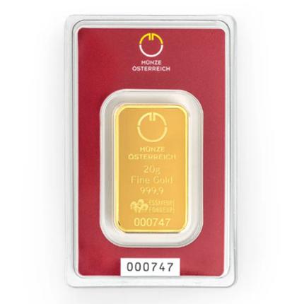 Produktbild 20 gr Goldbarren