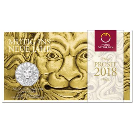 Produktabbildung Euro 5,--, stfr, 2018, Löwenkraft, Neujahrsmünze 2018