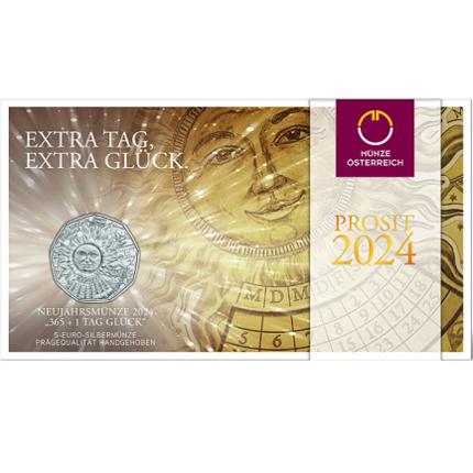 Produktabbildung 5 Euro, stfr, 2023, Silber, Neujahrsmünze 2024