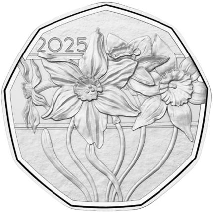 Produktbild 5 Euro, stfr, 2025, Silber, Narzissen