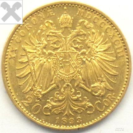 Produktabbildung 20 Kronen, 1893, ss/vz