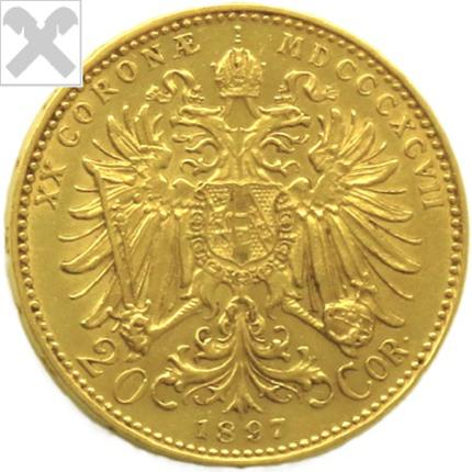 Produktabbildung 20 Kronen, 1897, ss/vz