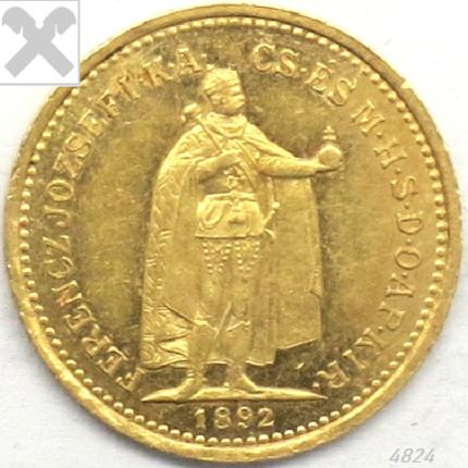 Produktabbildung 10 Kronen, 1892 KB, ss/vz