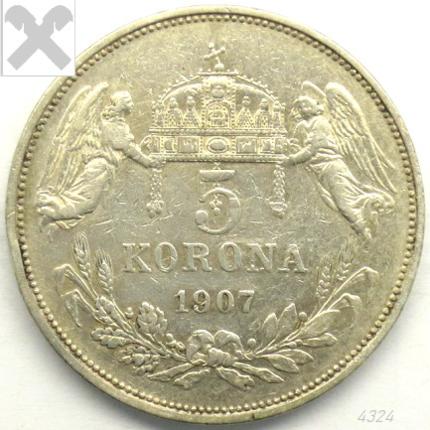 Produktabbildung 5 Kronen, 1907 KB, ss/vz