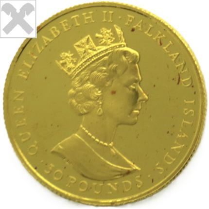 Produktabbildung 50 Pounds, 1992, PP, Gold, min. Goldflecken