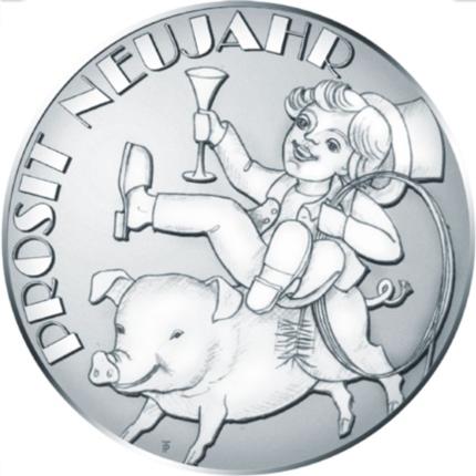 Produktabbildung Glücksjeton, Silber, Rauchfangkehrer