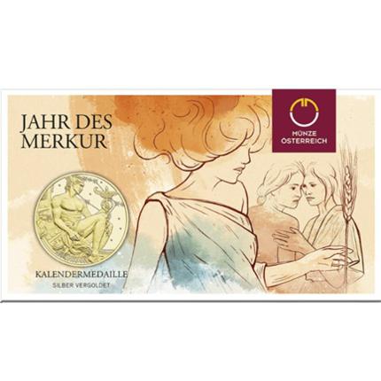 Produktabbildung Kalendermedaille Silber-vergoldet, 2026