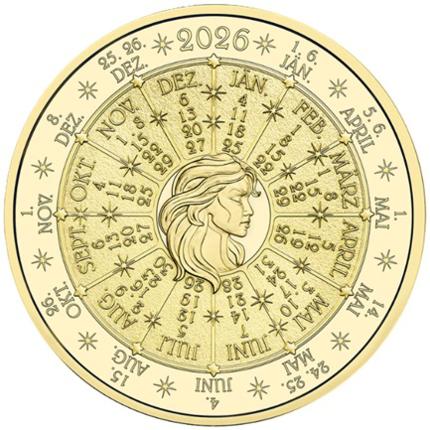 Produktbild Kalendermedaille Silber-vergoldet, 2026