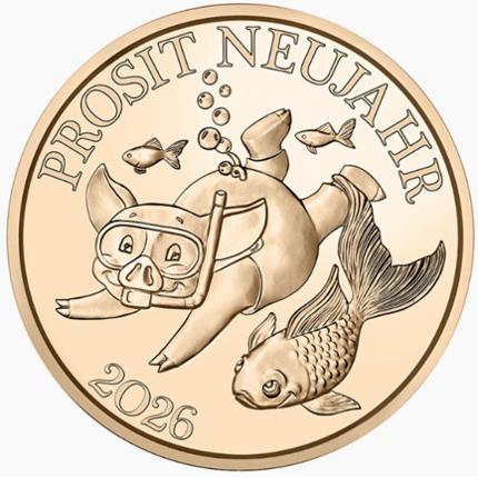 Produktabbildung Glücksjeton, Bronze, 2026, ohne Verpackung